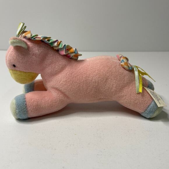 Russ Berrie Pink Unicorn Plush 6.5" Baby Toddler Stuffed Animal Squeaker Toy - Picture 14 of 14